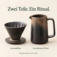 Keramikfilter und Servierkanne 550 ml nebeneinander