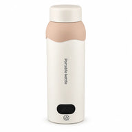 500ml portable electric travel kettle in ivory and apricot on a white background