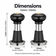 全高11cmのエスプレッソタンパーの51mmと53mmの径