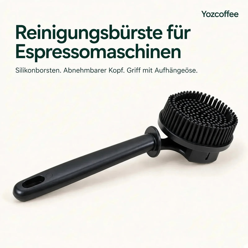 Reinigungsbürste für Espressomaschinen mit Silikonborsten
