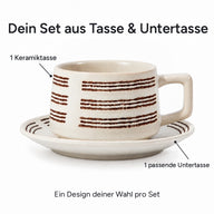 Lieferumfang: 1 Keramiktasse und 1 passende Untertasse