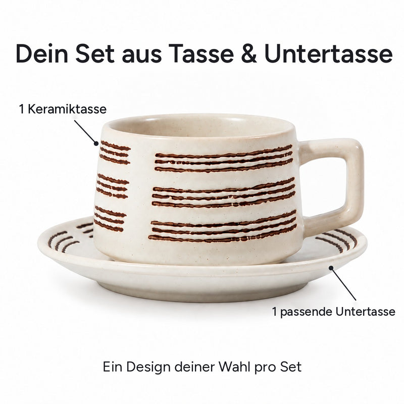 Lieferumfang: 1 Keramiktasse und 1 passende Untertasse