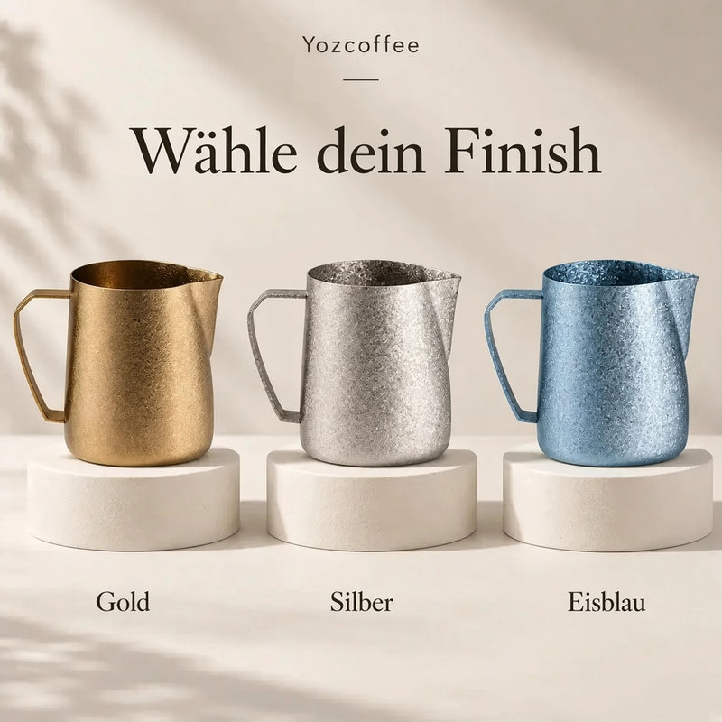 Milchkännchen aus Titan in drei Farben