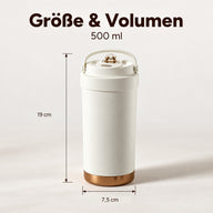 500-ml-Kaffeebecher, 19 cm hoch und 7,5 cm breit
