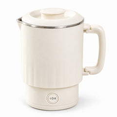 Electric Travel Kettle 800ml (27 fl oz) – Folding Handle, 316 Stainless Steel Interior, 600W, Cream