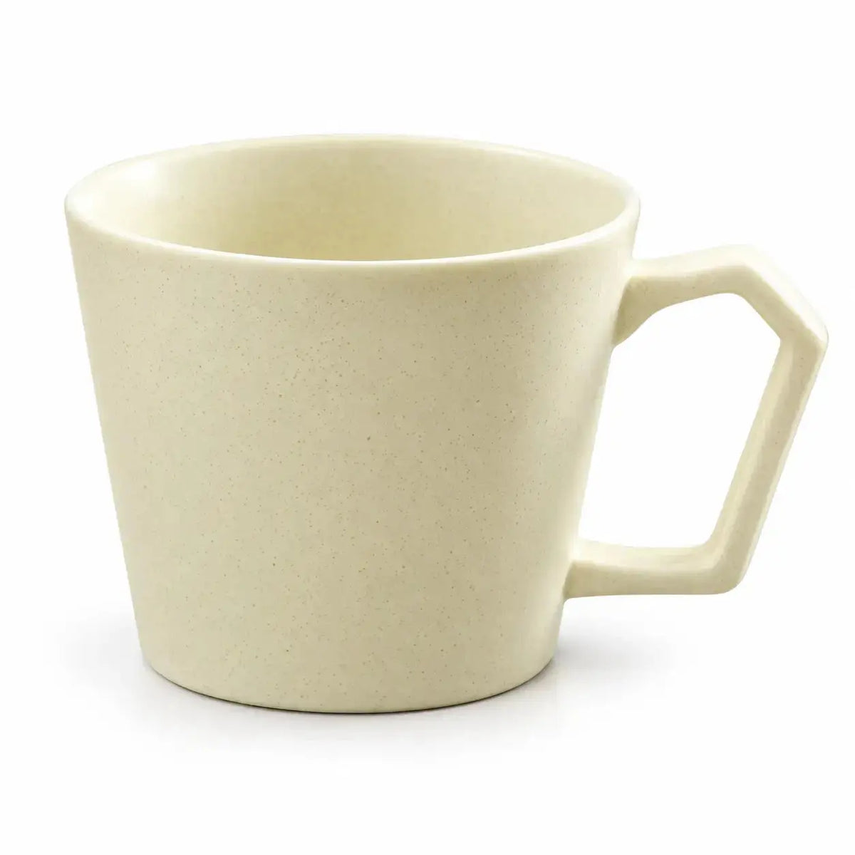 Elfenbeinfarben glasierter Keramik-Kaffeebecher, 360 ml