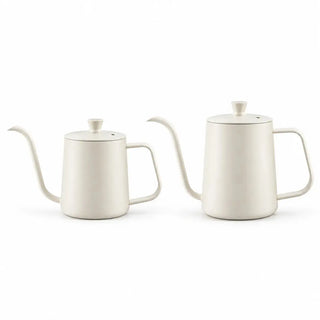 Matte white gooseneck pour-over kettle in 350ml and 600ml sizes