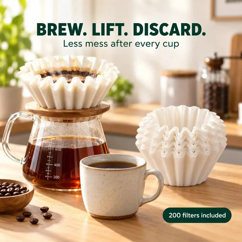 Einweg-Kaffeefilter für einfache Reinigung