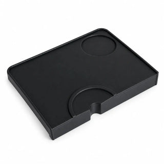 Tappetino di pressatura espresso nero in silicone con bordo rialzato
