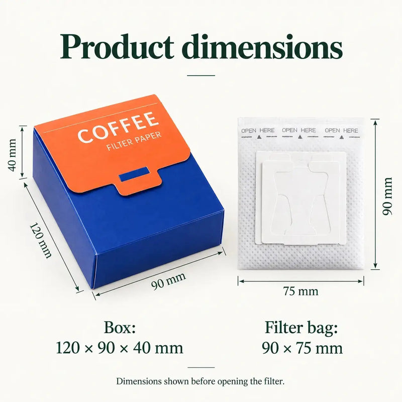 드립백 커피 필터 크기: 90 x 75mm