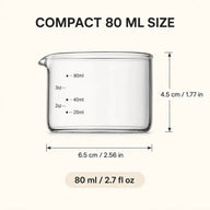 80ml glass espresso measuring cup dimensions