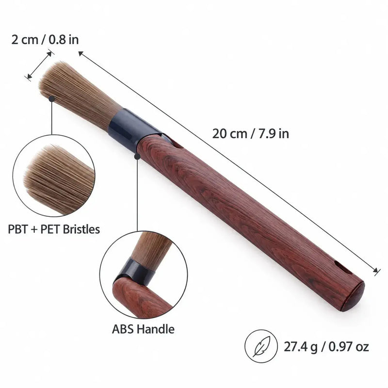 Dimensions et matériaux de la brosse de nettoyage pour café