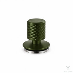 Prensador de espresso con resorte de 51/53/58 mm – base ondulada de acero inoxidable 304, negro o verde