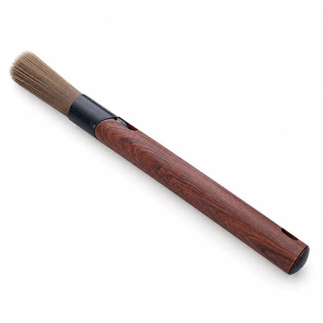 Brosse de nettoyage pour moulin à café et porte-filtre – angle réglable, poils souples, manche effet bois