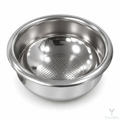 Espressofilterbakje 58 mm – afgeronde bodem, RVS 304, rand van 70 mm, 33 mm diep