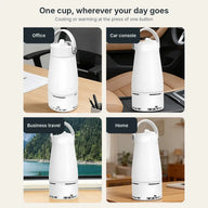 Yozcoffee white 500ml cooling and warming cup in office, car console, business travel and home settings
