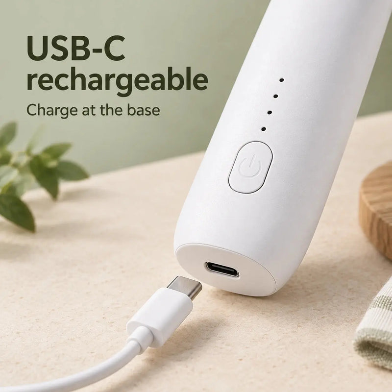 핸디 거품기의 USB-C 충전 포트