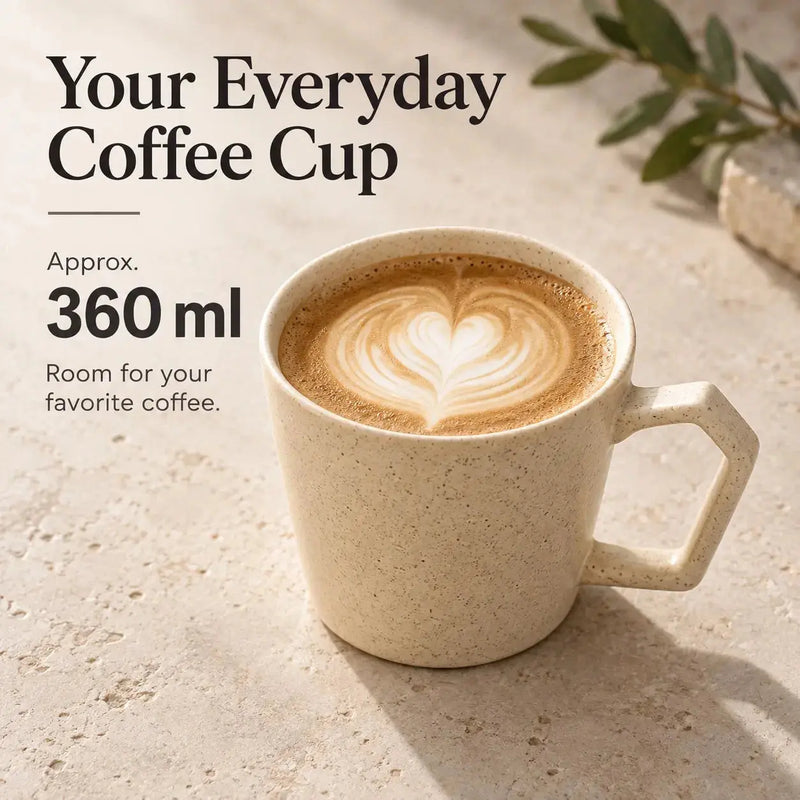 Ceramiczny kubek w piaskowym kolorze o pojemności 360 ml