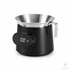 Espresso-Tassenwaage – Edelstahlbecher mit 100ml (3.4oz), g/ml/oz, per USB-C aufladbar, Schwarz