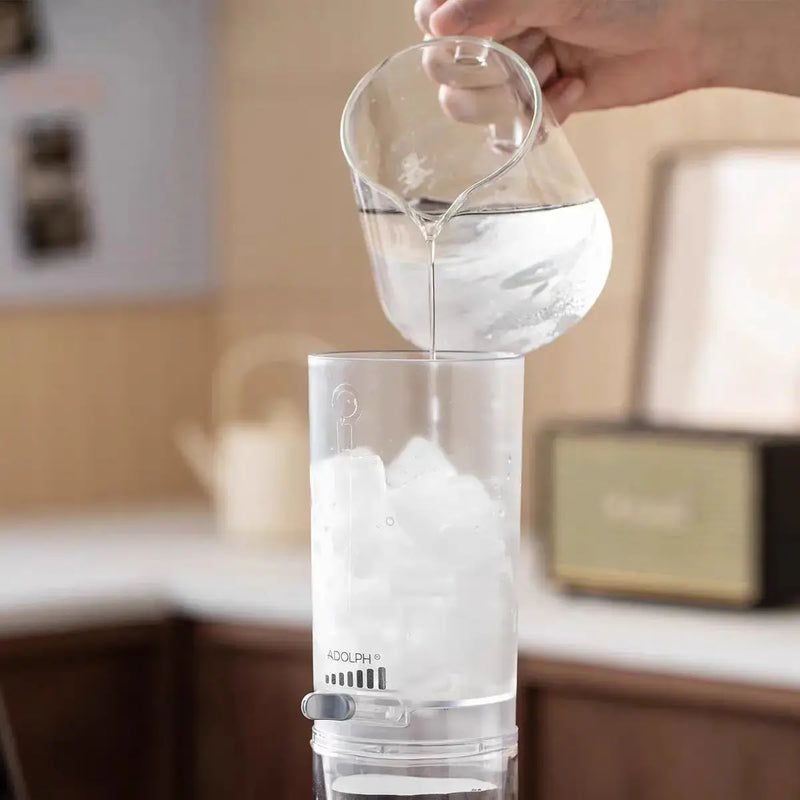 Cold drip coffee tower with reusable stainless steel filter