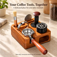 Espresso-accessoires in de organizer van het tampstation voor 58 mm
