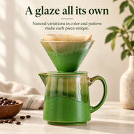 Close-up of the green reactive glaze finish