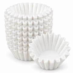 Korbfilter W155 – 200 Stück, weißes Filterpapier, bis 50 g Kaffee, für Handfilter mit flachem Boden
