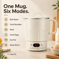 Seis modos de la taza eléctrica para cocinar: hervir agua, cocer fideos, guisar, cocer huevos, hot pot y mantener caliente