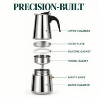 Pièces amovibles de la cafetière moka en acier inoxydable