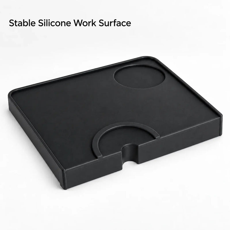 Side profile of the black silicone tamping mat