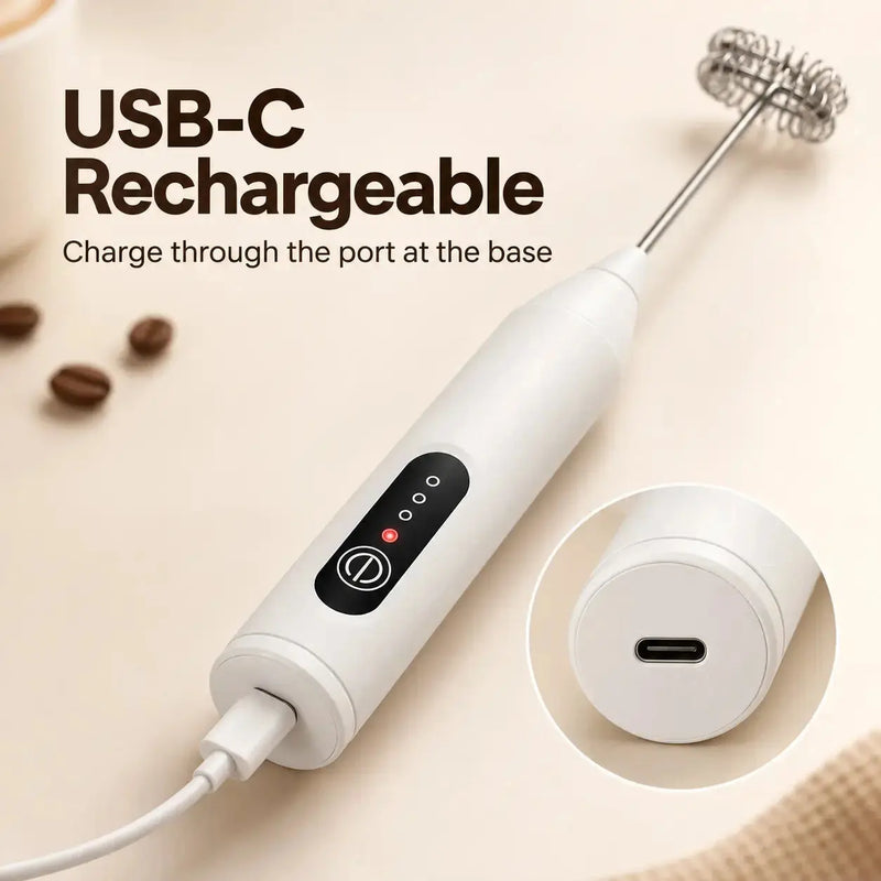 ミルク泡立て器のUSB-C充電端子