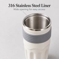 넓은 입구와 316 스테인리스 스틸 라이너가 보이는 510ml 트래블 머그
