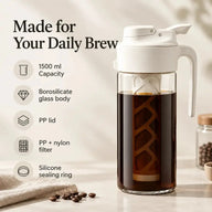Cold-Brew-Bereiter mit 1,5 L Fassungsvermögen aus Borosilikatglas