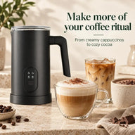 Mit dem elektrischen Milchaufschäumer zubereitete Kaffeegetränke