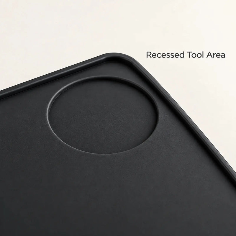 Rear tool recess on the silicone tamping mat