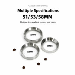 Embudo dosificador para espresso de 51/53/58 mm – anillo dosificador magnético, acero inoxidable 304, apto para lavavajillas