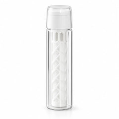 Glazen fles voor cold brew 550 ml – borosilicaatglas, filter van roestvrij staal, dop doet ook dienst als kopje