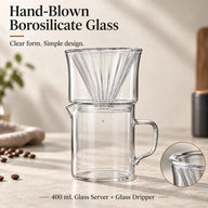Mondgeblazen borosilicaatglas van de pour-overset