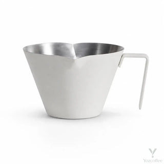 120ml dual-spout stainless steel espresso cup in white