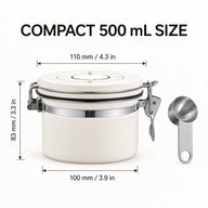 500ml 걸쇠 뚜껑 원두 보관통 크기