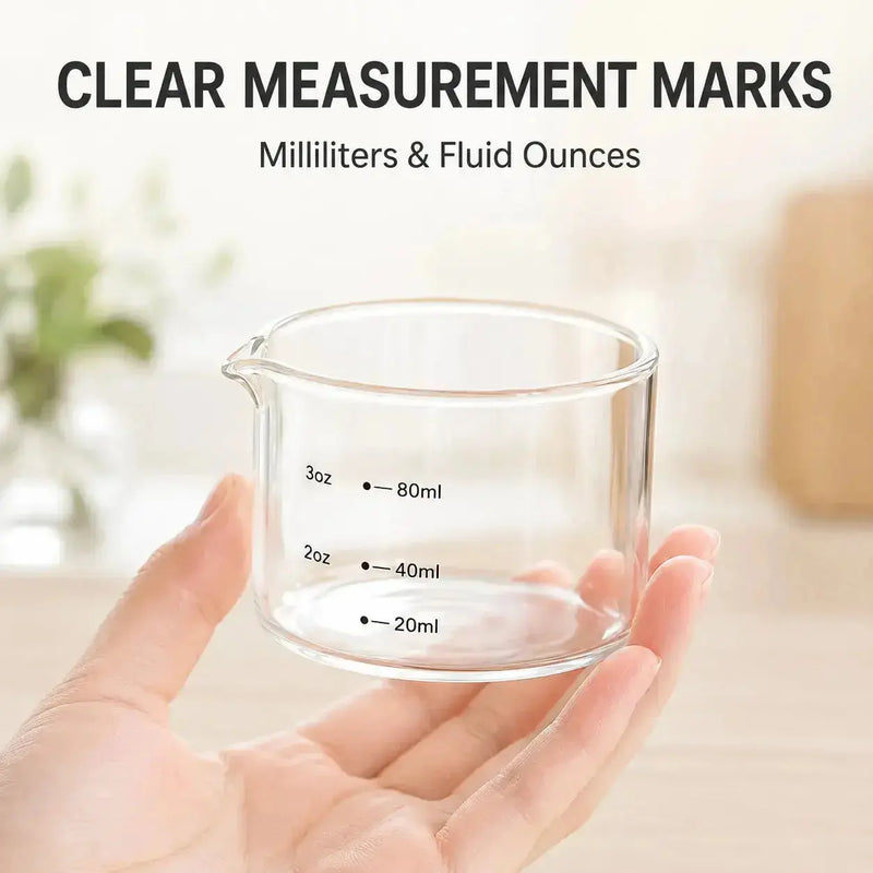 Espresso measuring cup with ml and oz markings