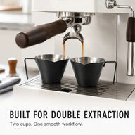 Tasses d’extraction espresso noires à double bec pour un espresso double