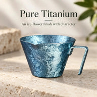Ice blue pure titanium finish of the shot cup