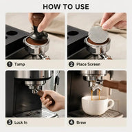 Cómo usar el puck screen de espresso en una cesta de portafiltro