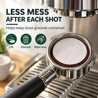 Preparación más limpia de la pastilla de espresso con un filtro de papel de 58 mm