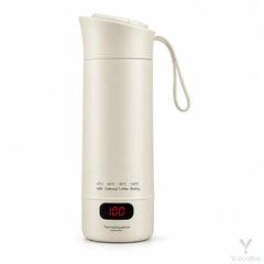 Tragbarer elektrischer Reisewasserkocher – 400 ml (13,5 oz), 4 Temperatureinstellungen, 12 Stunden Warmhaltefunktion, Edelstahl
