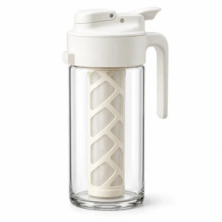 Cream white 1.5L cold brew coffee pitcher with removable mesh filter