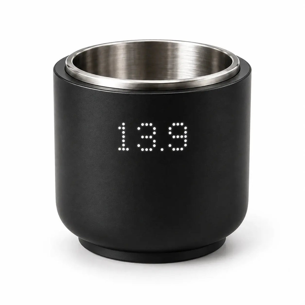 Black mini dosing cup scale with stainless steel inner cup