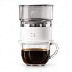 Automatic Pour-Over Coffee Maker 160ml (5.4oz) – Single-Cup, Battery-Powered, Reusable Steel Filter