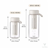 Dimensioni delle bottiglie con infusore da 450 ml e 600 ml